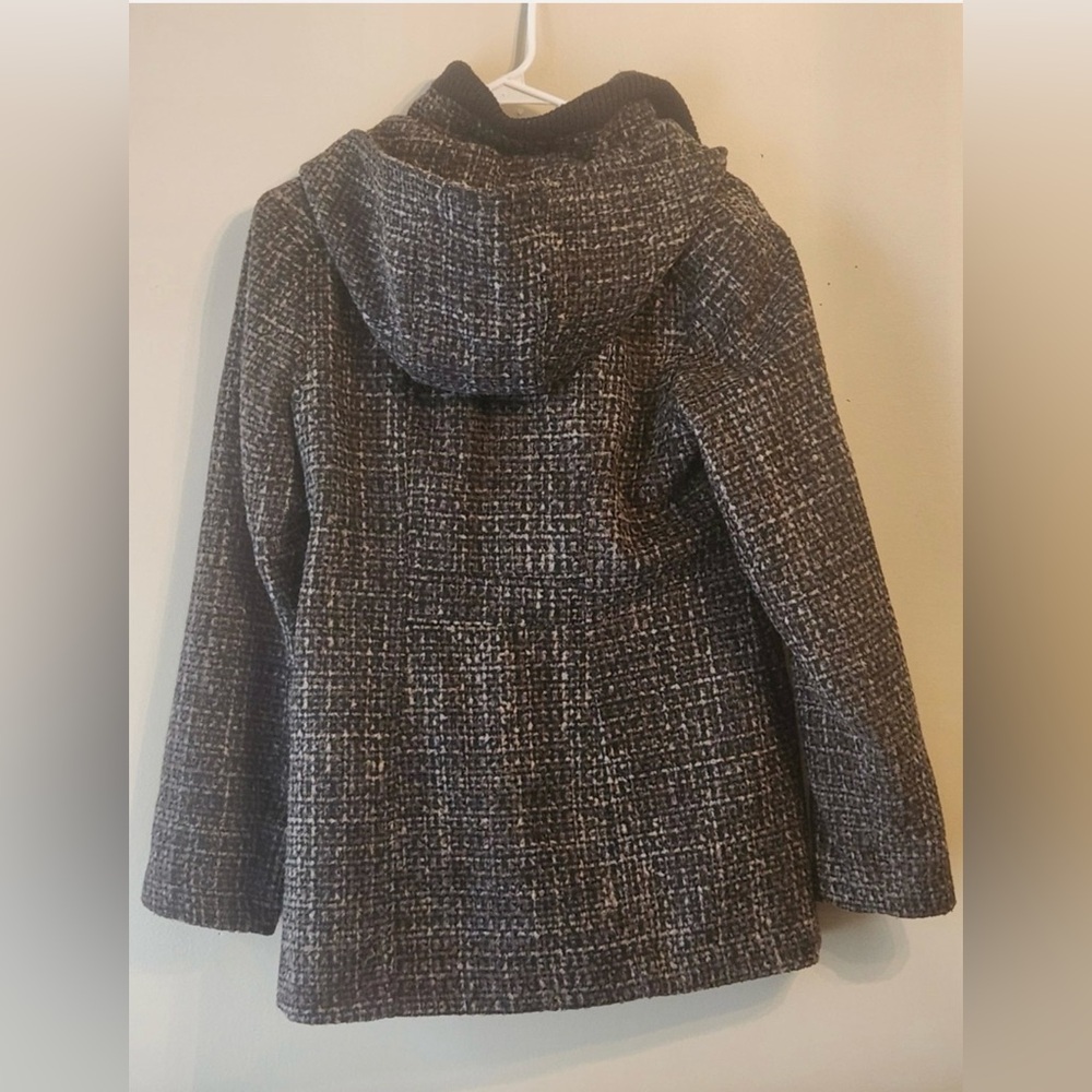 Croft & Barrow Women's Black Checkered Trench Coat - Picture 3 of 9